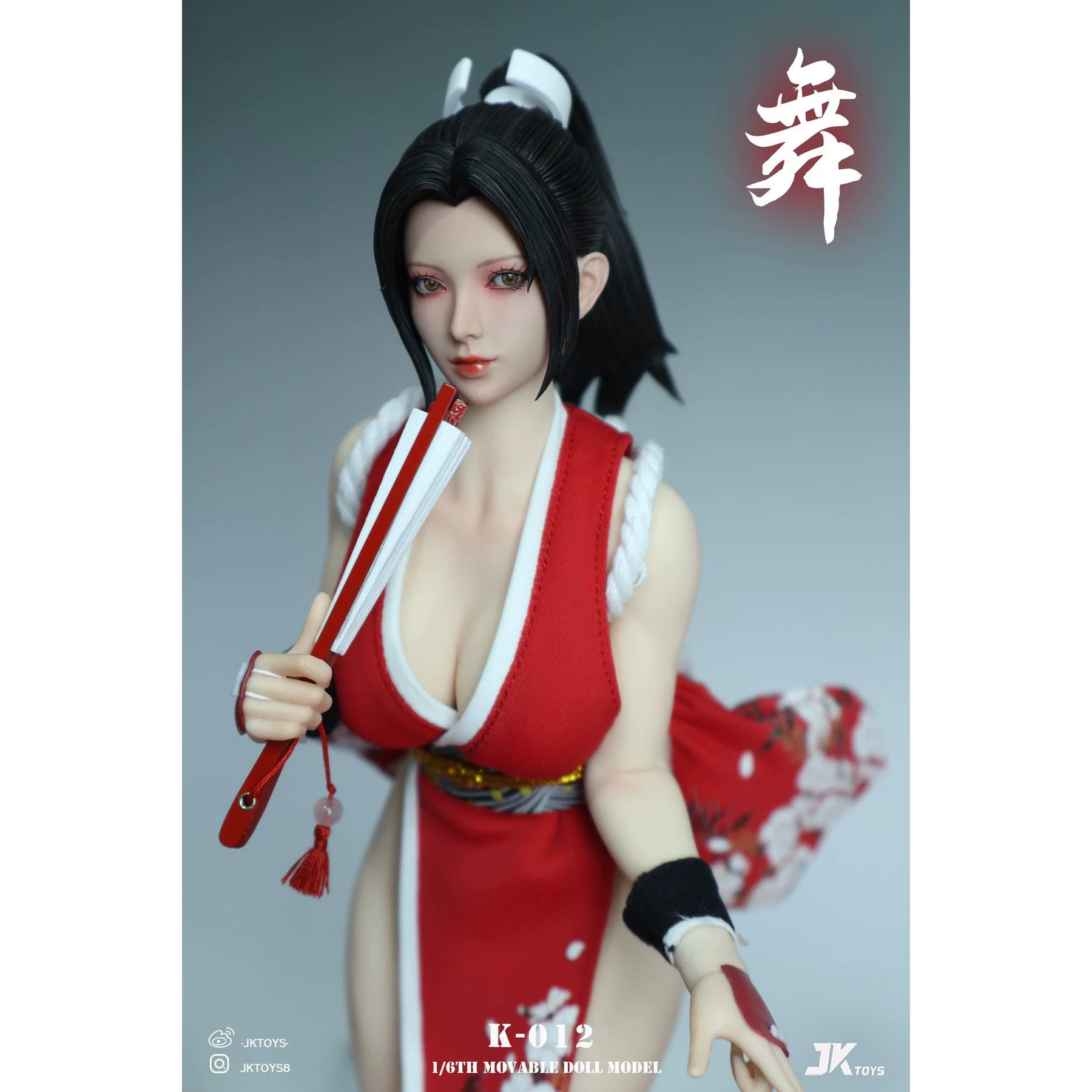 先行预售 JKTOYS 1/6 K-012 格斗美女头雕 舞  女兵人 可动眼