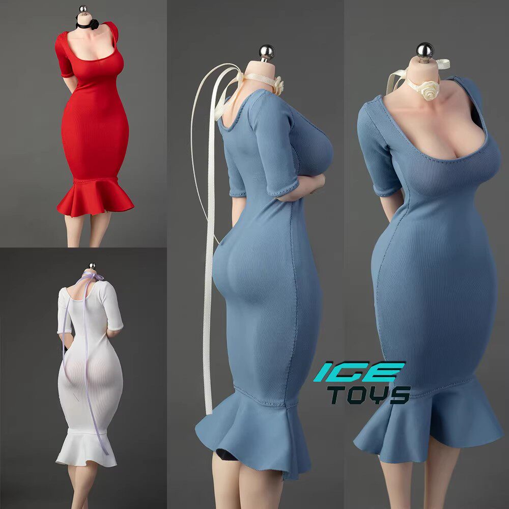 现货ICE TOYS 1/6 女兵人 ic1026鱼尾弹力礼服连衣裙 紧身连衣裙