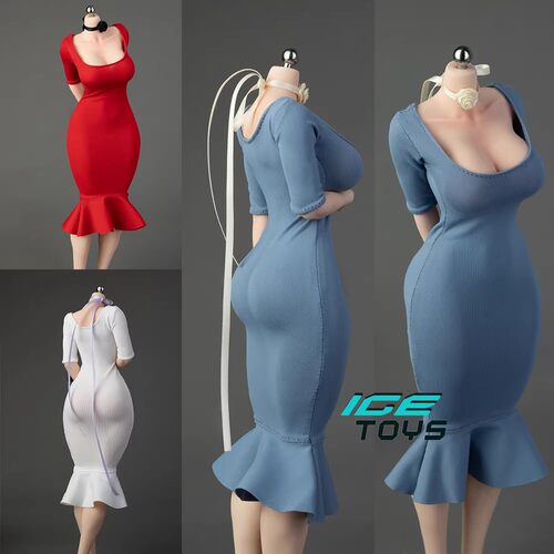 现货ICE TOYS 1/6 女兵人  ic1026鱼尾弹力礼服连衣裙 紧身连衣裙