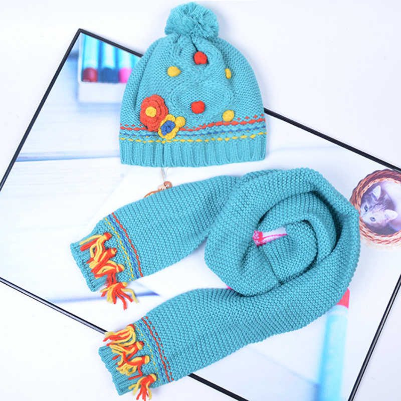 新款宝宝帽子围巾女童双层加绒爱的热浪儿童1周4岁秋冬保暖帽