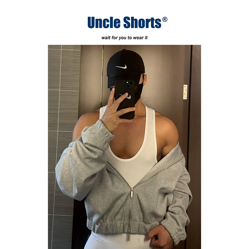 小众U型领连体衣背心平角裤男内