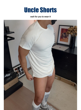 Uncle Shorts【城市夜跑】运动健身上衣男户外跑步速干插肩袖T恤