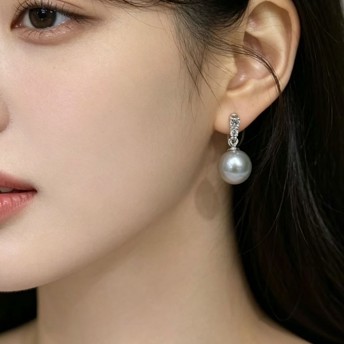 母亲节礼物海水珍珠耳环 akoya海水珍珠真多麻色强光轻奢小众设计