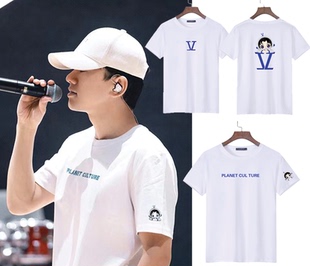 张杰未live北斗巡演唱会周边同款 上衣服 白色t恤纯棉男女应援短袖