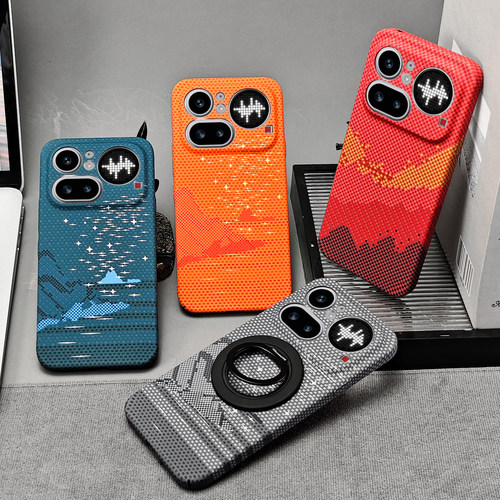 适用NothingPhone4APro手机壳意境织影浮雕高级感全包壳nothing磁吸磨砂保护套中国风烈日金山防摔碳钎纹硬壳