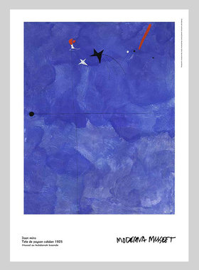 胡安米罗 Miro 蓝 瑞典进口海报 抽象艺术装饰画打印画芯贴画海报