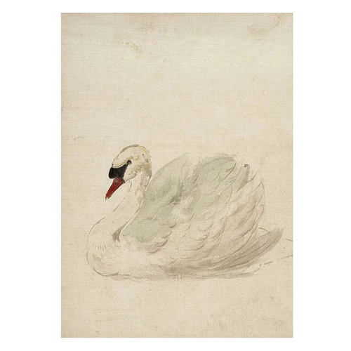 中古VINTAGE小众复古天鹅动物客厅装饰画装饰画自粘贴画画芯海报