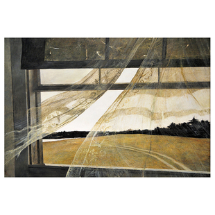 安德鲁怀斯油画风景窗客厅卧室装 饰画心油画布打印定制无框画画芯
