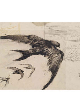 梵高VINCENT VAN燕子黑白素描印象派卧室装饰画自粘贴画画芯海报