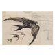 梵高VINCENT VAN燕子黑白素描印象派卧室装 饰画自粘贴画画芯海报