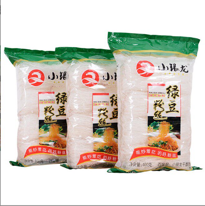 小银龙绿豆粉丝400克 蟹黄干香银丝煲捞粉墨鱿鱼丝炒粉丝包子馅料