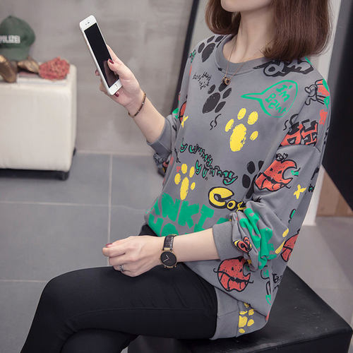 加肥大码韩版宽松风套头卫衣