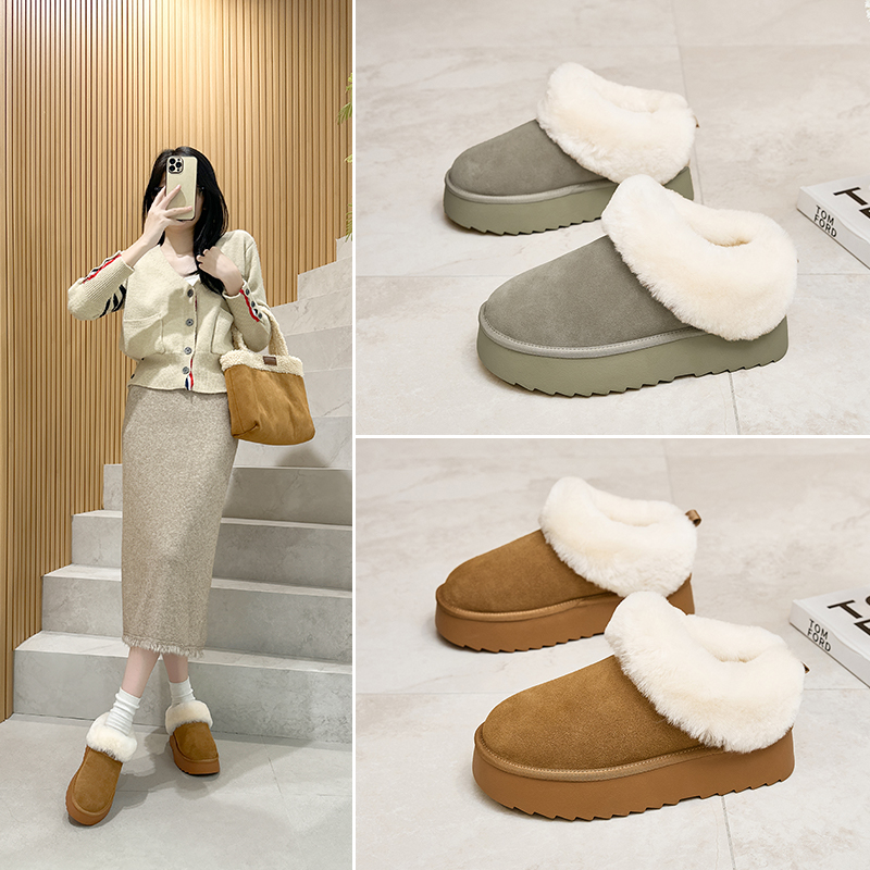 防水厚底雪地靴防滑毛毛棉鞋时尚