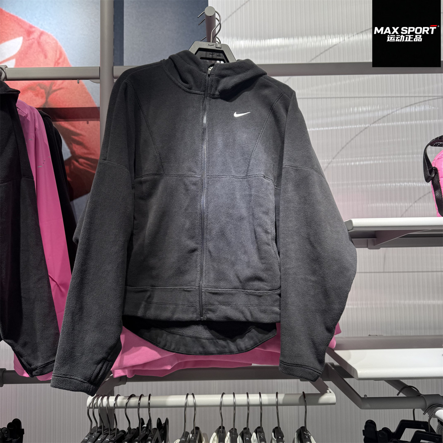 Nike耐克女子摇粒绒外套25冬款加绒保暖运动连帽衫夹克HV3699-010