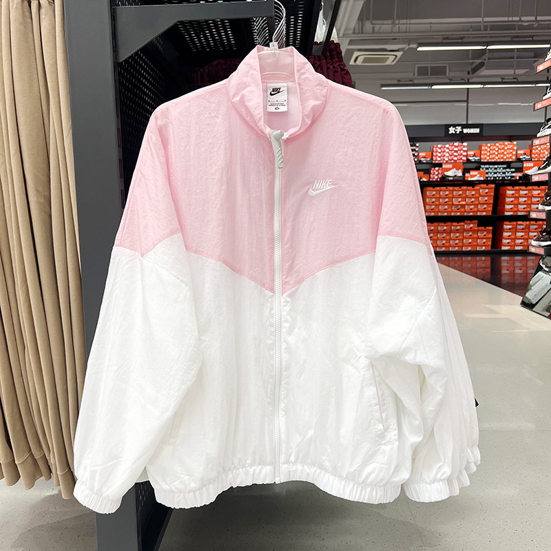 正品Nike耐克夏季女子防晒衣立领休闲运动梭织夹克外套DM6186-690