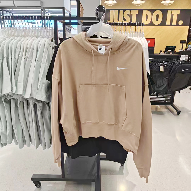 正品Nike/耐克秋季女子休闲宽松百搭连帽套头衫卫衣 DM6418-200