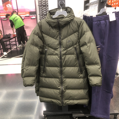 正品NIKE/耐克男子冬季中长款保暖连帽夹克外套羽绒服 DV1134-355