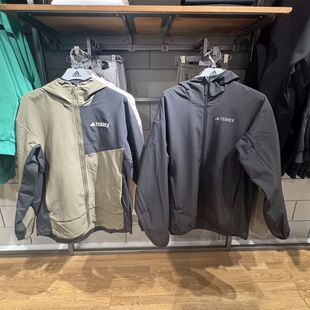 正品Adidas阿迪达斯男加绒外套户外软壳衣TERREX冲锋衣夹克IY0092