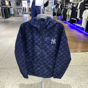 MLB男女情侣防风满印外套运动上衣服连帽保暖夹克休闲服3AWJM0554