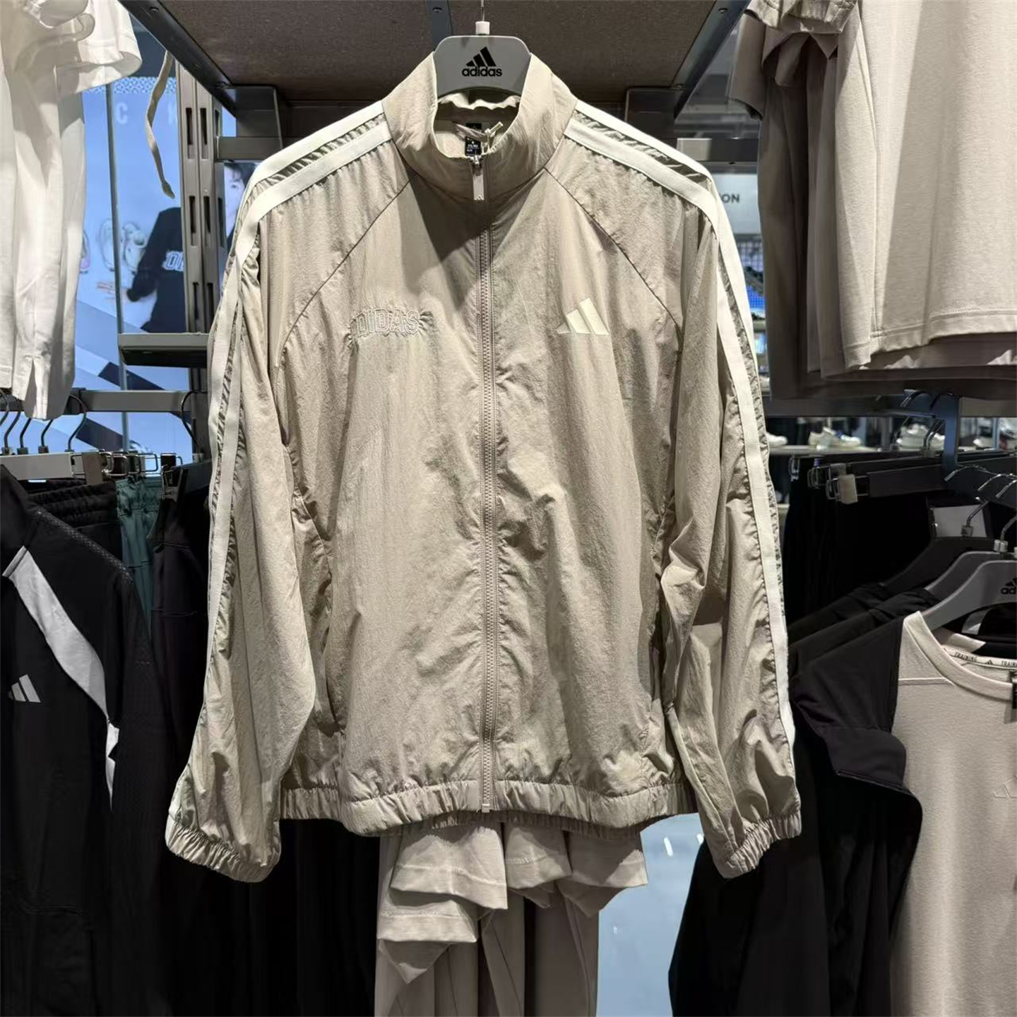 阿迪达斯男子三条纹外套夹克