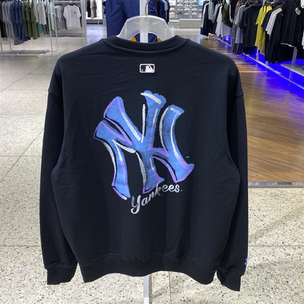 MLB男女情侣卫衣休闲运动上衣街头风25秋新款套头打底衫3AMTB3254