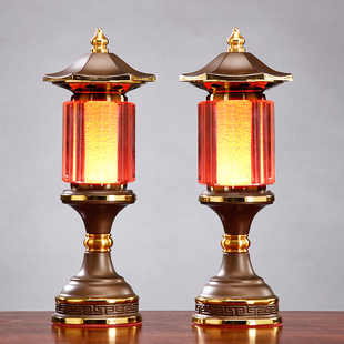 新款水晶供佛莲花灯佛前供灯长明灯插电LED观音佛灯财神爷供奉灯