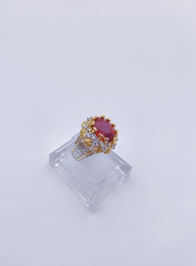 彩色合金锆石欧美法式可调节戒指合集