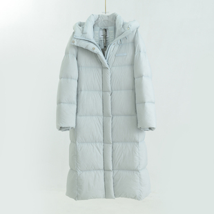 品牌单！爆款羽绒服！90鸭绒连帽中长款加厚抗冻过膝宽松女外套