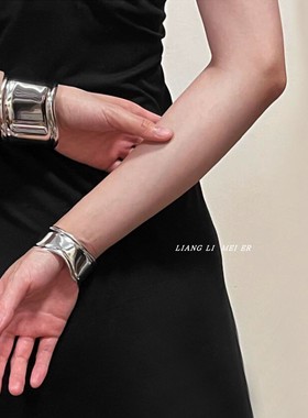 夸张女金属开口不规则手镯手环