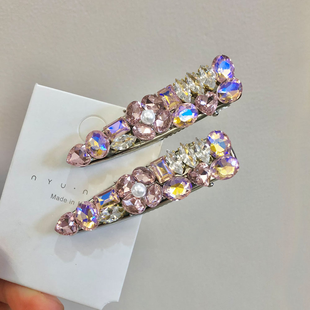 精致粉色水钻镶钻鸭嘴夹发夹高级感气质刘海夹发饰优雅时尚侧边夹,饰品/流行首饰/时尚饰品新,发饰,淘宝优惠券,粉丝福利购,淘宝优惠卷