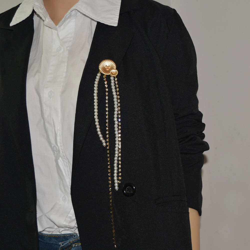复古奢华高档珍珠流苏别针链条镶钻胸针男女胸花秋冬西装外套配饰,饰品/流行首饰/时尚饰品新,胸针,淘宝优惠券,粉丝福利购,淘宝优惠卷