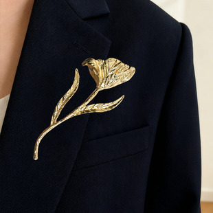 欧美复古金属夸张大叶子花朵胸针男女重工气质胸花别针时尚配饰