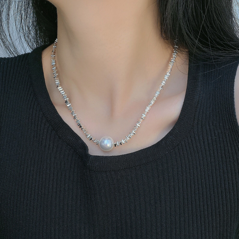 金属碎银子女不规则细锁骨链