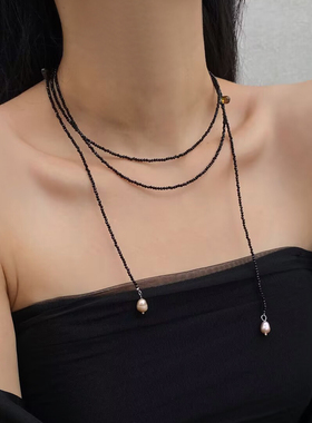 珍珠串珠女多戴法项链毛衣链