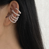 多排珍珠无耳洞耳骨夹女法式 小众高级感多层耳夹耳环 耳饰2025新款