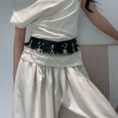 辣妹风朋克金属链流苏腰链哥特y2k五角星星腰带配裙子牛仔裤 腰封