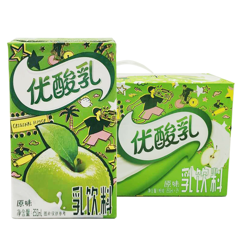 伊利酸奶优酸乳250ml*24盒整箱 原味草莓味成人学生早餐奶酸牛奶