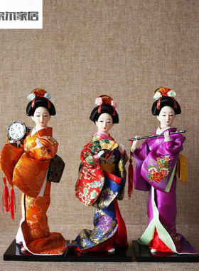 艺妓绢人偶和服娃娃日式歌舞伎家居摆件料理餐厅寿司店铺装饰
