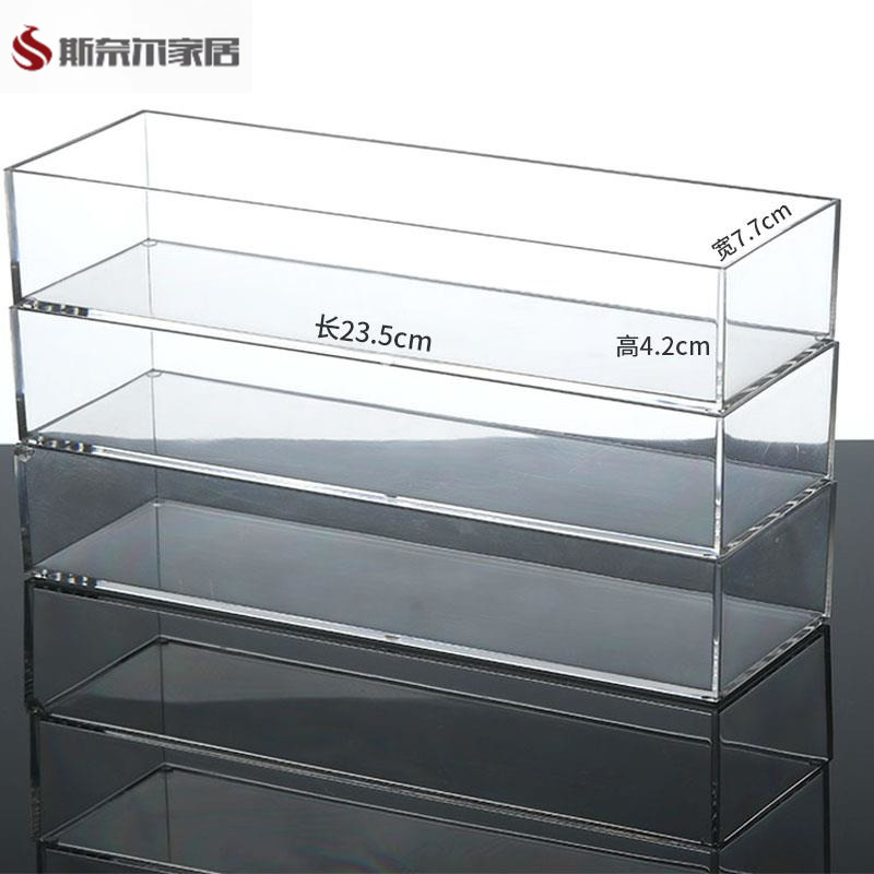镜柜亚克力杂物文具用品铅笔收纳盒整理盒窄长条置物透明便签手账
