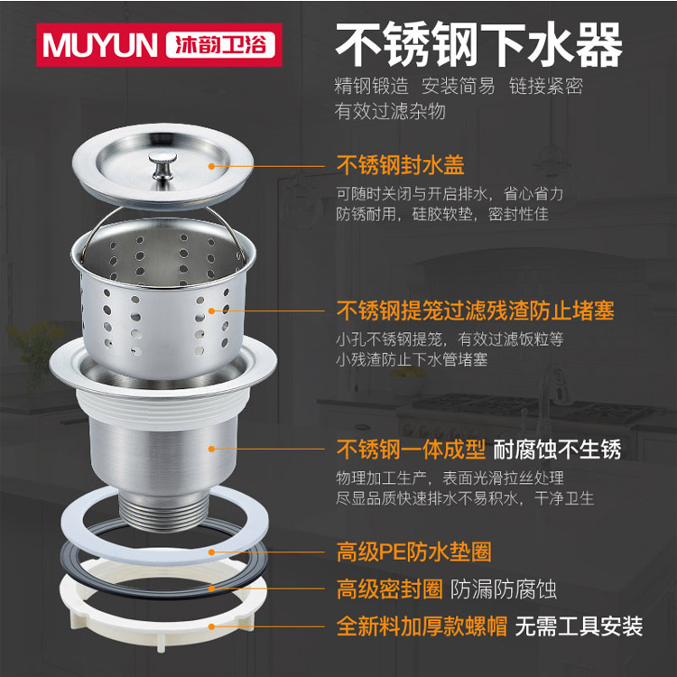 厨房水槽下水器垫圈110胶圈140落水器配件垫片洗菜池盆水斗密封圈