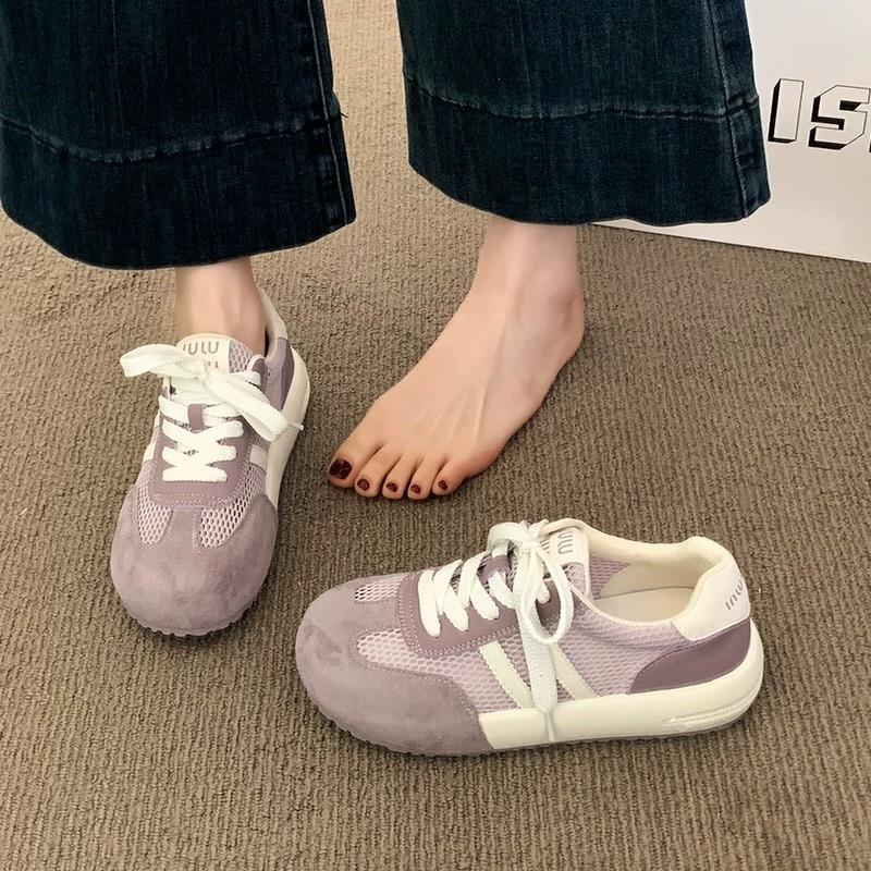 厚底紫色德训鞋女2025新