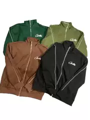 2024 New Corteiz Basic Printed Stand-Up Collar Sports Casual Fleece-Lined Zipper Jacket Niche Trendy Brand Set