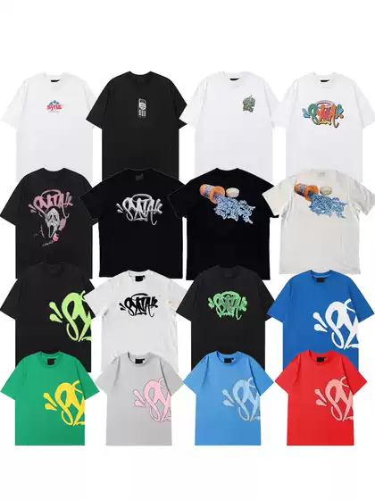 Cross-Border Synaworld Summer Short-Sleeve T-Shirt Casual European and American Celebrity Cench Same Style Hip-Hop Rap Street Style Men's