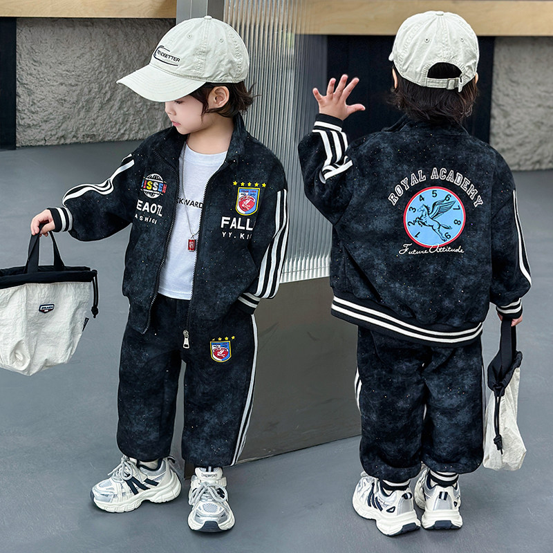 男童套装儿童春装2026新款帅气男孩春季运动衣服宝宝棒球服潮外套