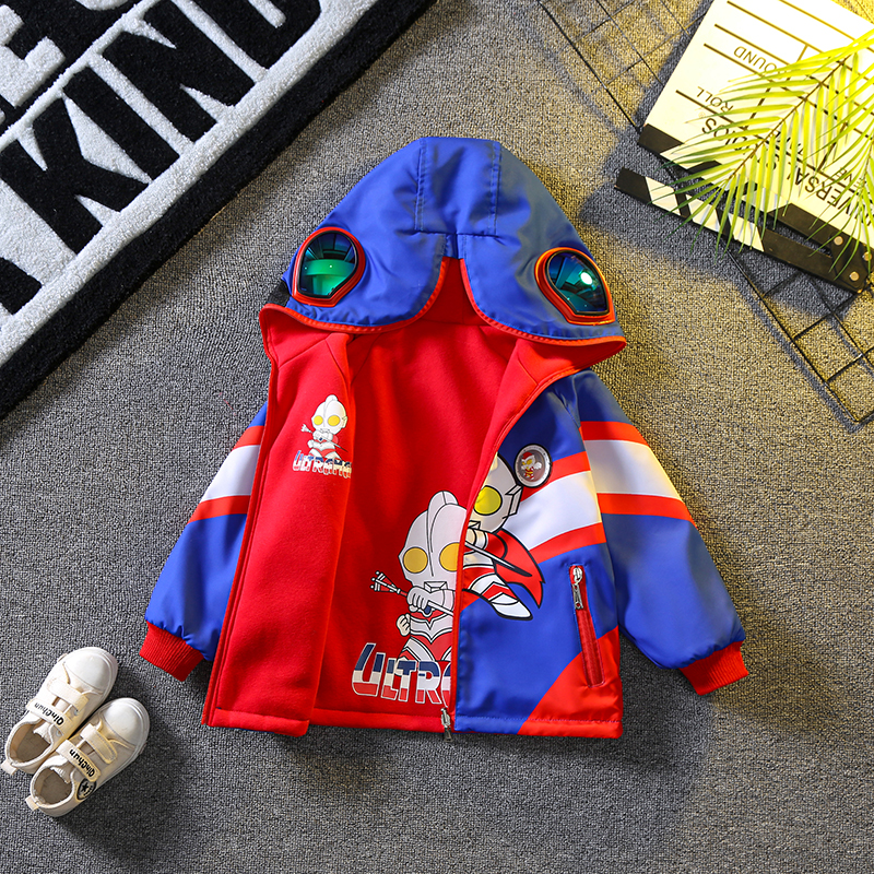 童装男童春装外套2025新款春秋帅气儿童奥特曼上衣宝宝双面穿衣服