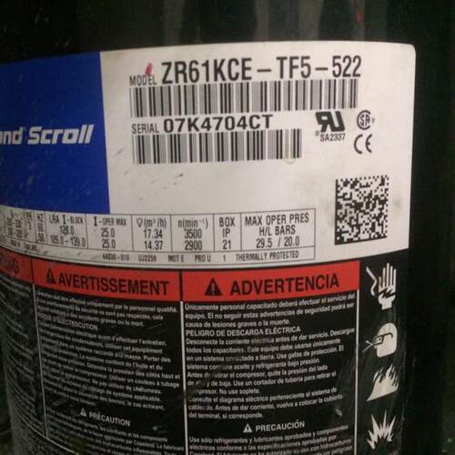 ZR57KC ZR61KC-TF5-522  zr57k3 zr61k3 进口设备 压缩机200V