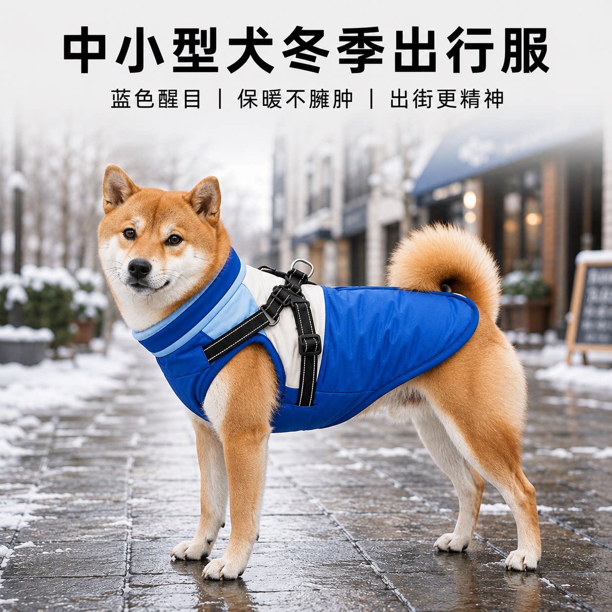 小狗柴犬秋冬棉衣拼色加绒保暖牵引防泼水刚毛猎狐梗西高地雪纳瑞