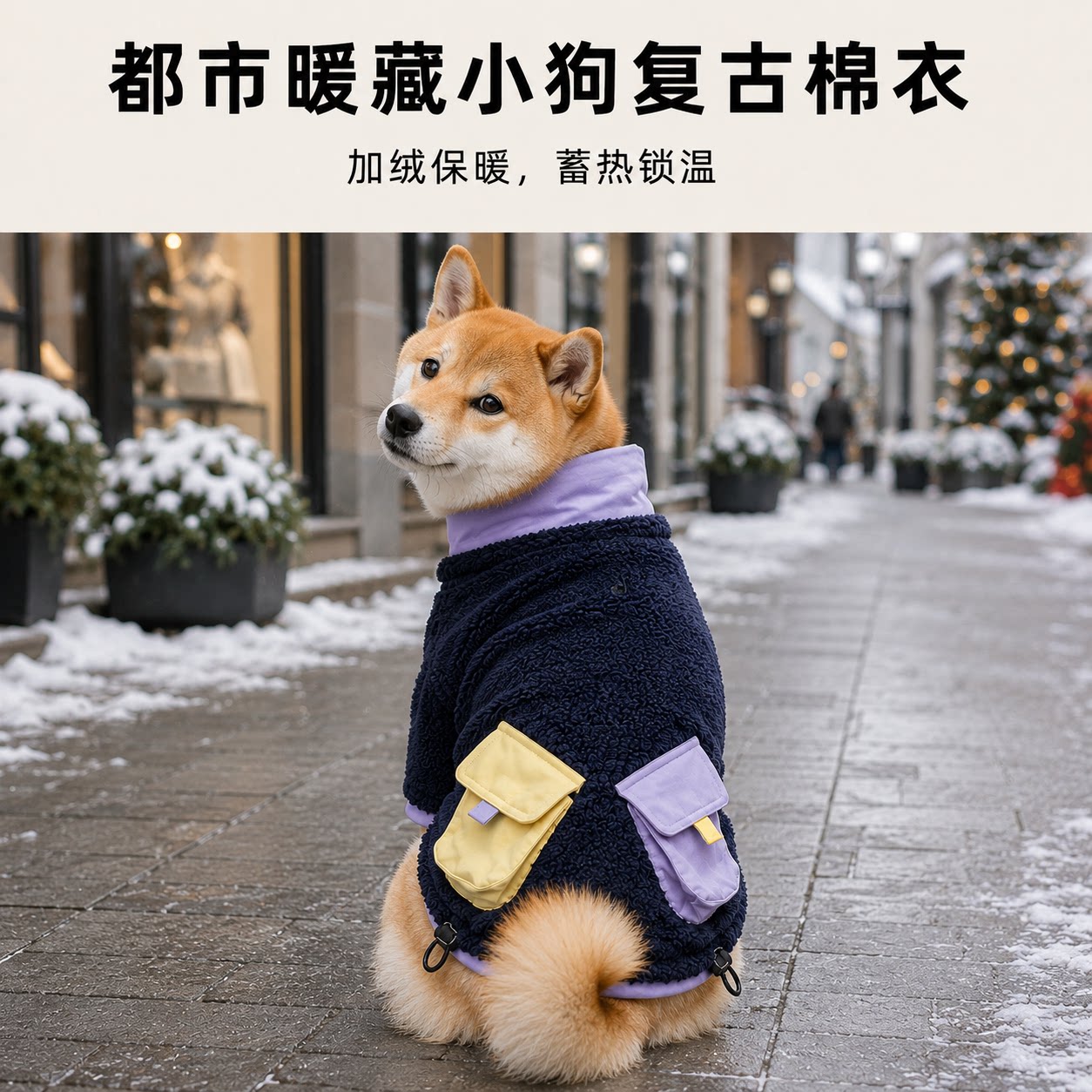 秋冬柴犬复古棉衣加绒保暖防风西高地雪纳瑞杰克罗素梗比熊