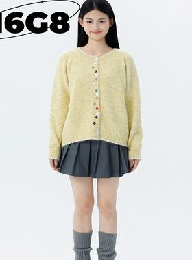 N6G8韩系彩扣撞色百搭开衫