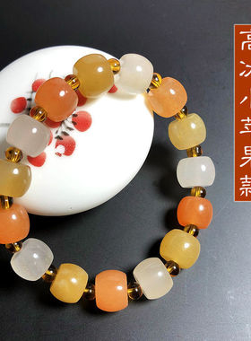 和田玉金丝玉苹果手串戈壁玉手链男女款三色闺蜜多宝铃铛手串